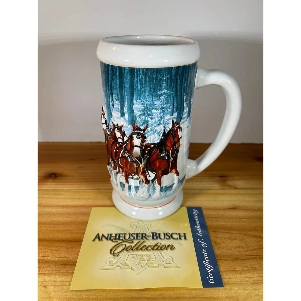 Nib 2007 Budweiser Stein Christmas Mug with Gift Box and COA Winter's Calm CS678